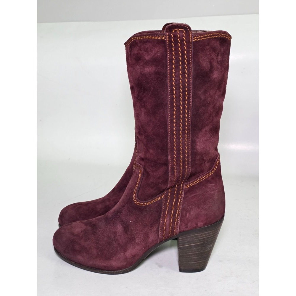 Alberto Fermani Women's Boots Size 7 EU‎ 37 Burgundy Suede Leather Shoes Italy